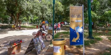 Prefeitura instala lavabos em praças de Teresina para combater o coronavírus