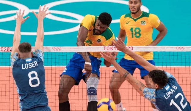 Brasil impõe virada épica e bate Argentina no vôlei masculino nas Olimpíadas
